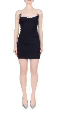 NEW CHRISTOPHER ESBER mollusk knit mini dress in black